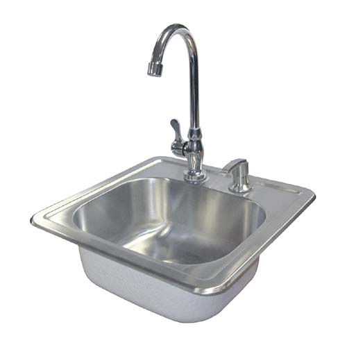 CAL FLAME Stainlees Steel Sink W/Faucet Y Soap Dispenser